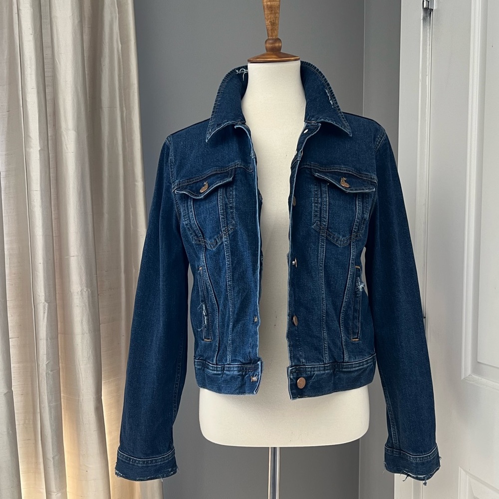 J.Crew classic denim jacket with mild distressing